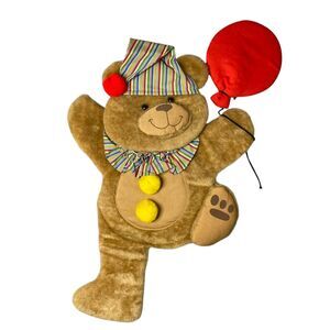 Vintage Silgo Teddy Bear Clown Nursery Wall Decor Hanging Rainbow Balloons